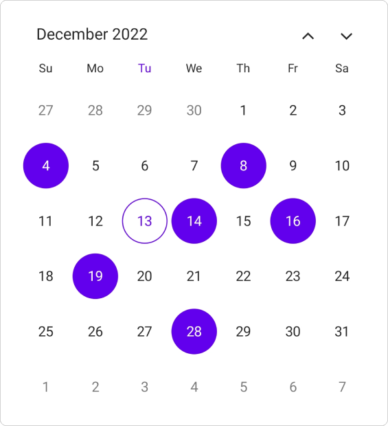 Multiple selection in .NET MAUI Calendar.