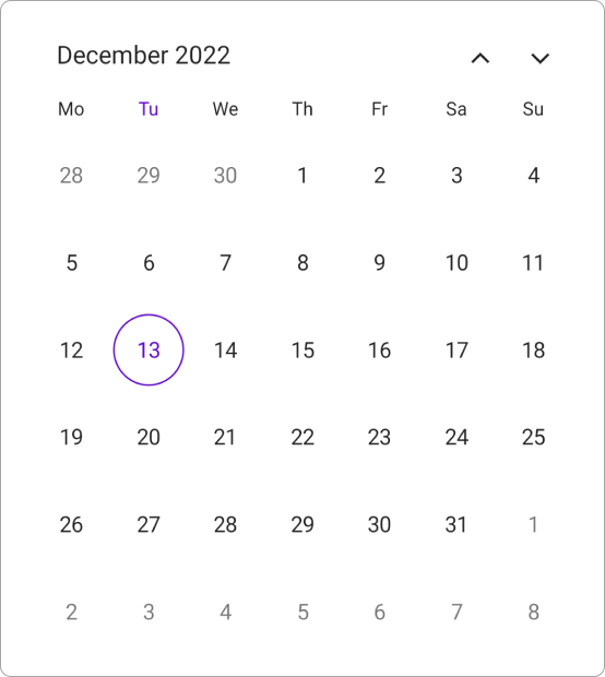First day of week in .NET MAUI Calendar.