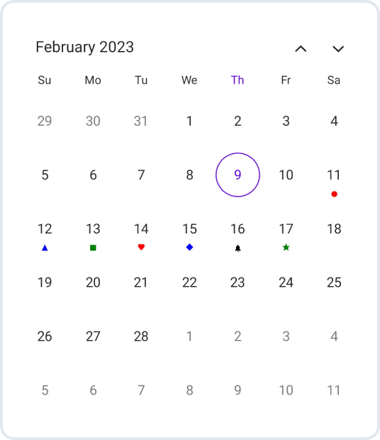 Special day icon in .NET MAUI Calendar.