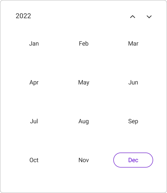 Year view in .NET MAUI Calendar.