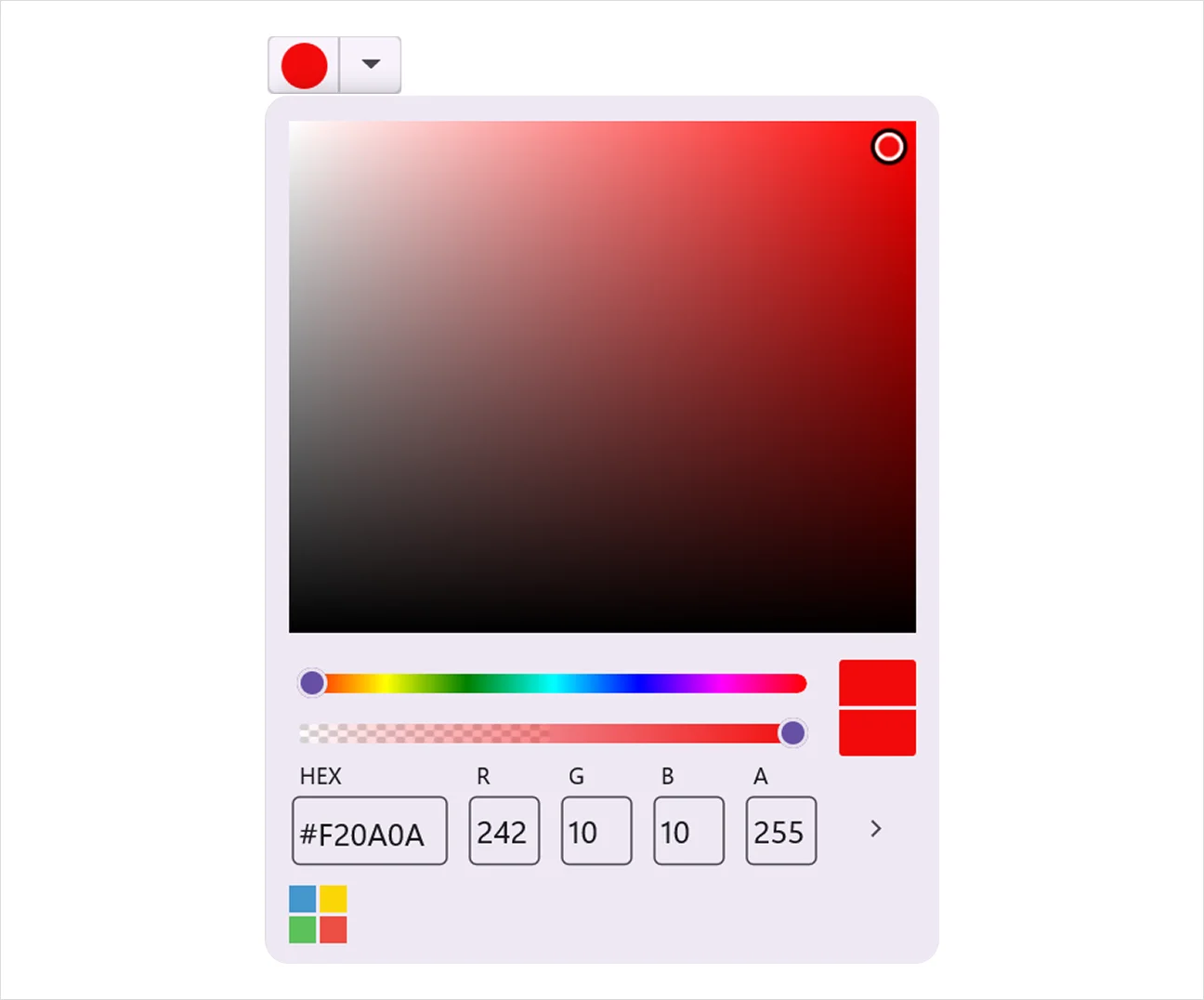 Hide control buttons in .NET MAUI Color Picker.