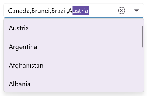 Delimiter support in .NET MAUI ComboBox