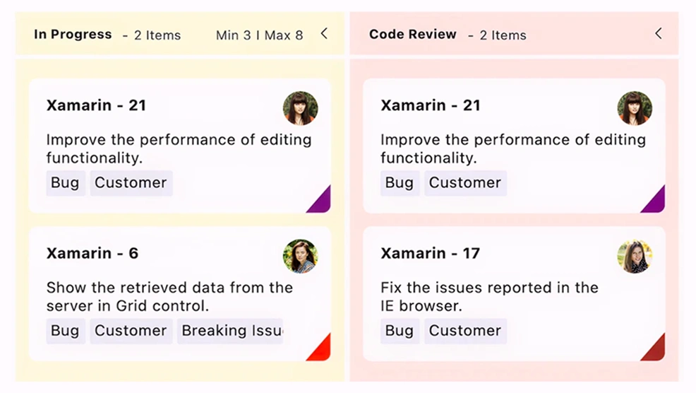 Column background customization in .NET MAUI Kanban Board.