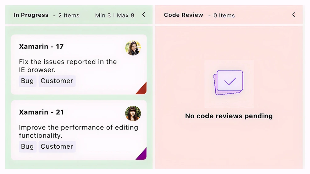 No-card customization in .NET MAUI Kanban Board.