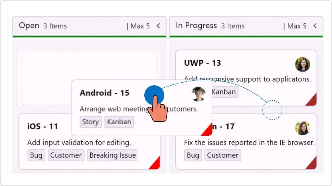 .NET MAUI Kanban Board smooth transitions.