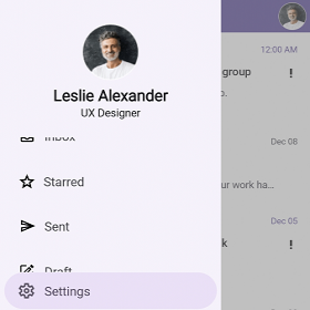 .NET MAUI Navigation Drawer control with footer view.
