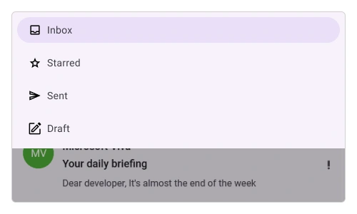 The .NET MAUI Navigation Drawer control is positioned at the top.