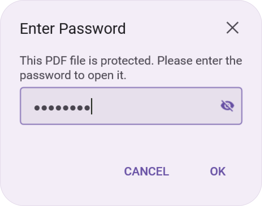 Load password protected files in .NET MAUI PDF Viewer.