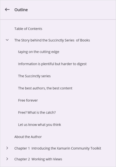 Document outline in .NET MAUI PDF Viewer.