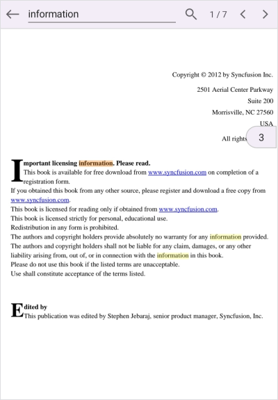 Search text in .NET MAUI PDF Viewer.