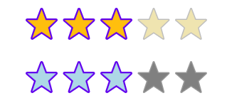 .NET MAUI Rating control with customized rating color.