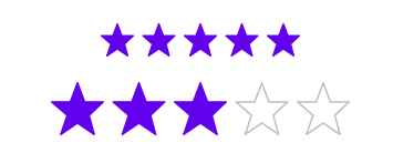 .NET MAUI Rating control showing customized item size.