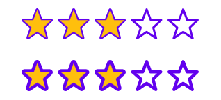 .NET MAUI Rating control showing customized stroke thickness.