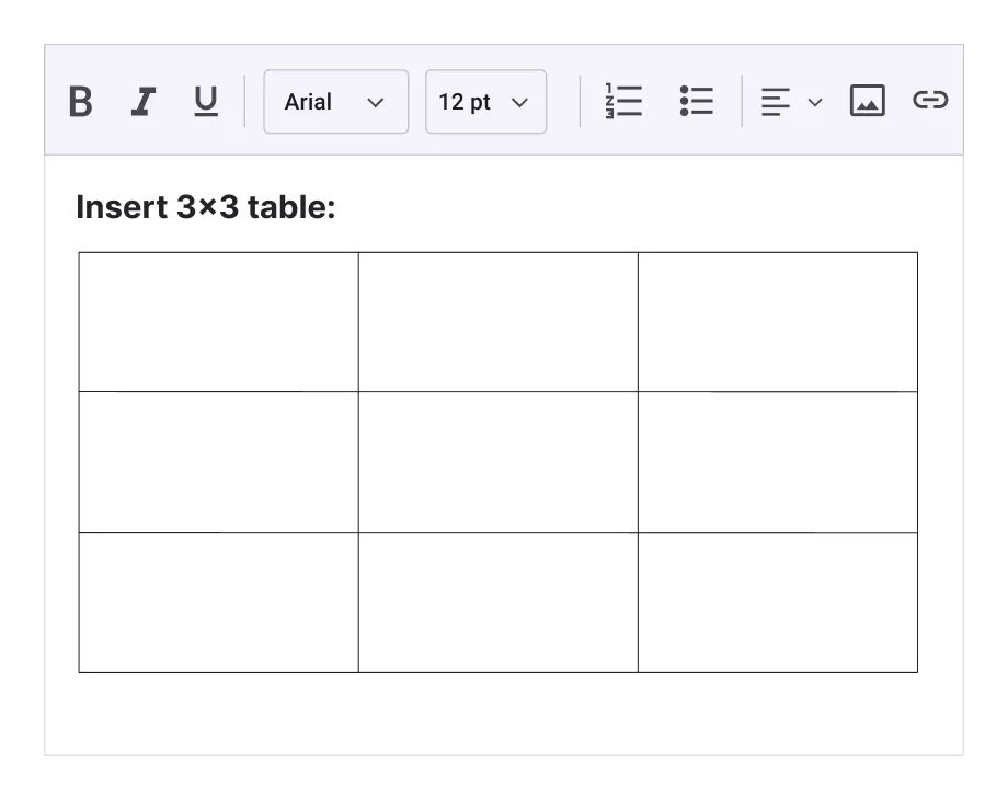 .NET MAUI Rich Text Editor provides table support.