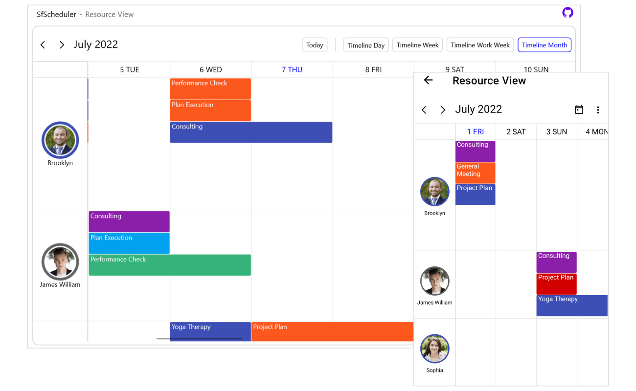 Scheduler resource in the .NET MAUI Scheduler