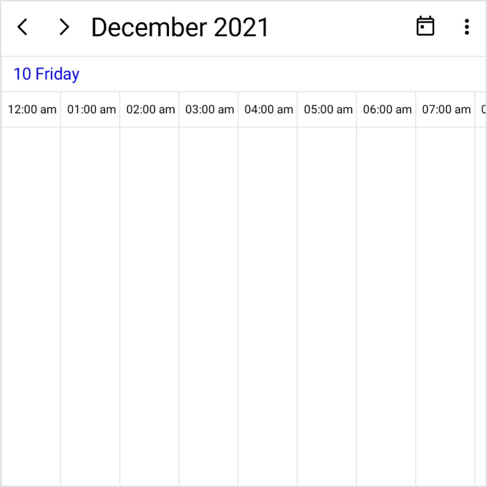 Timeline day view in the .NET MAUI Scheduler