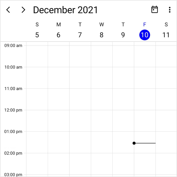 Week view in the .NET MAUI Scheduler