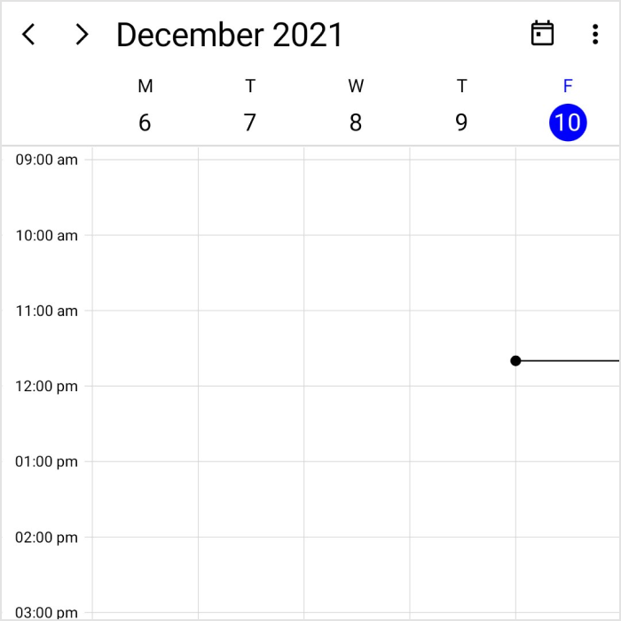 Workweek view in the .NET MAUI Scheduler