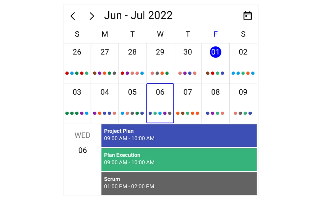 Number of weeks visible in the .NET MAUI Scheduler month view.