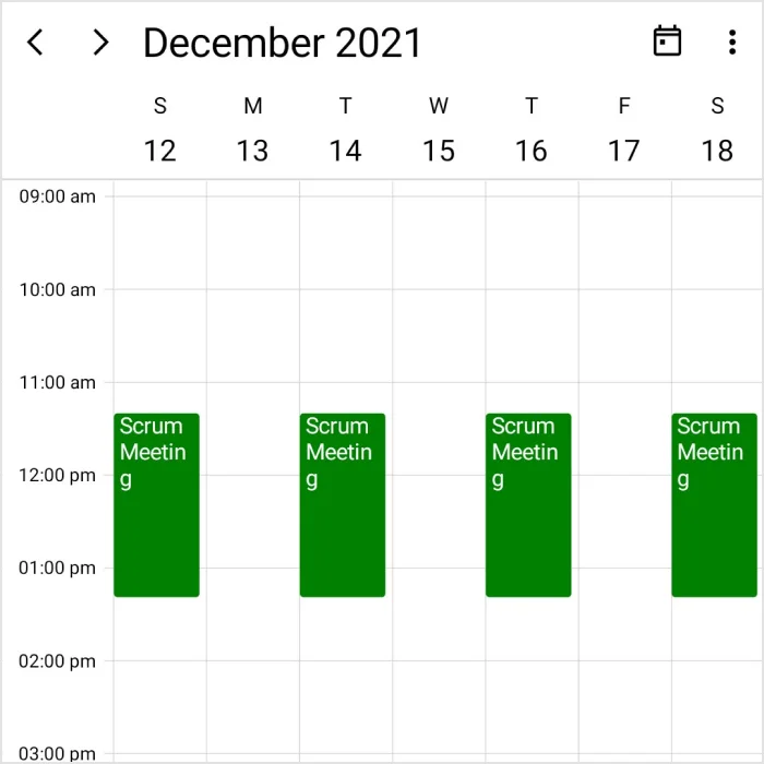 Recurring appointments in the .NET MAUI Scheduler.