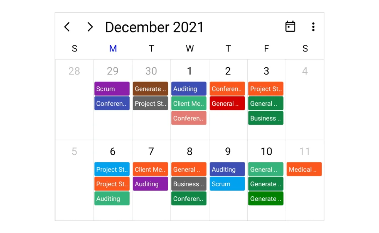 Selectable day predicate in the .NET MAUI Scheduler.
