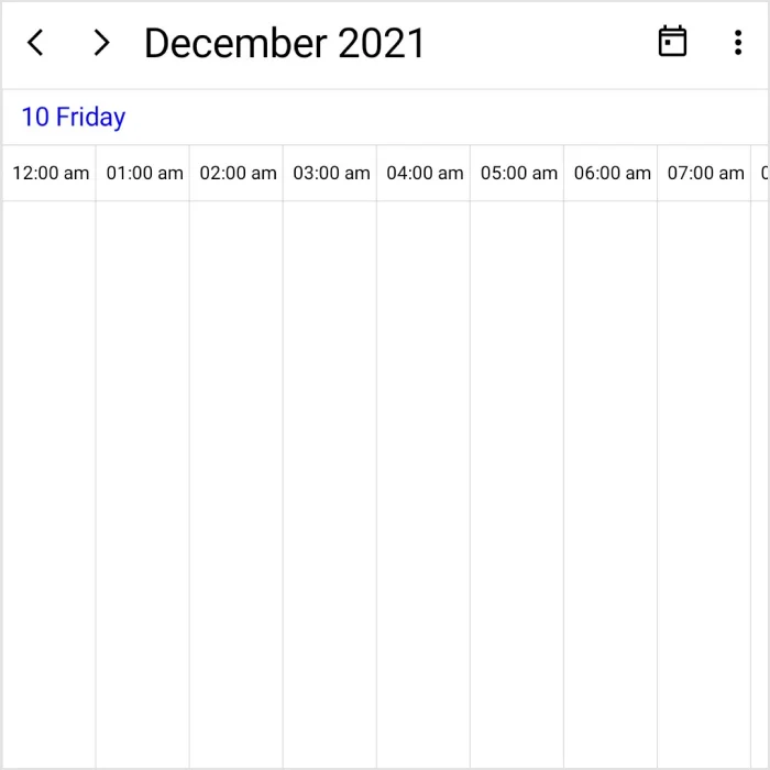 Timeline day view in the .NET MAUI Scheduler.