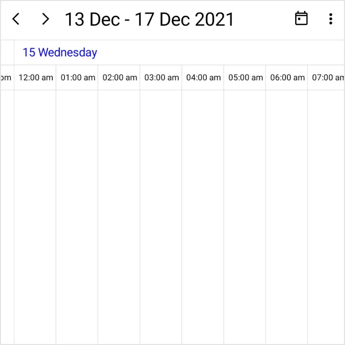 Timeline work week view in the .NET MAUI Scheduler.