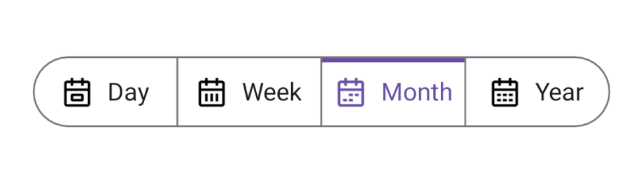 Top border selection in .NET MAUI Segmented Control.