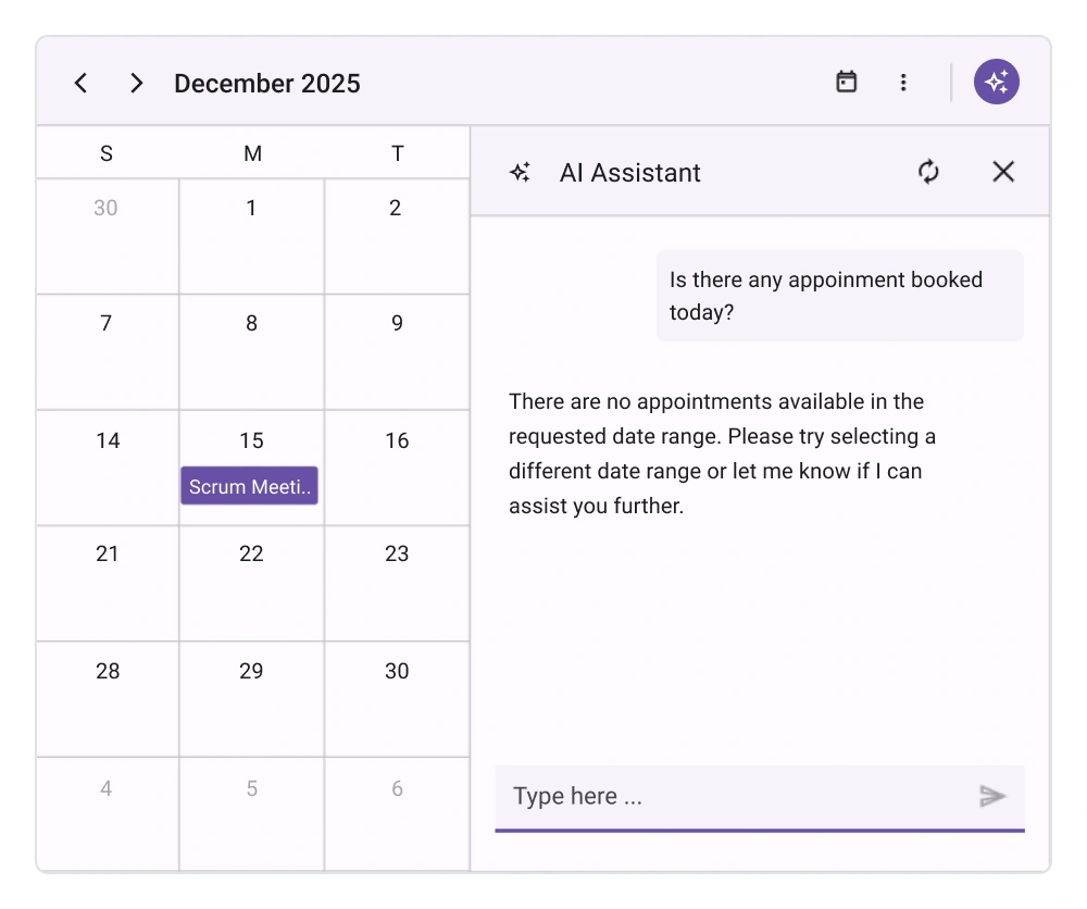 .NET MAUI Smart Scheduler free-time slot.