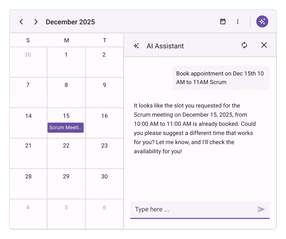 .NET MAUI Smart Scheduler conflict detection.