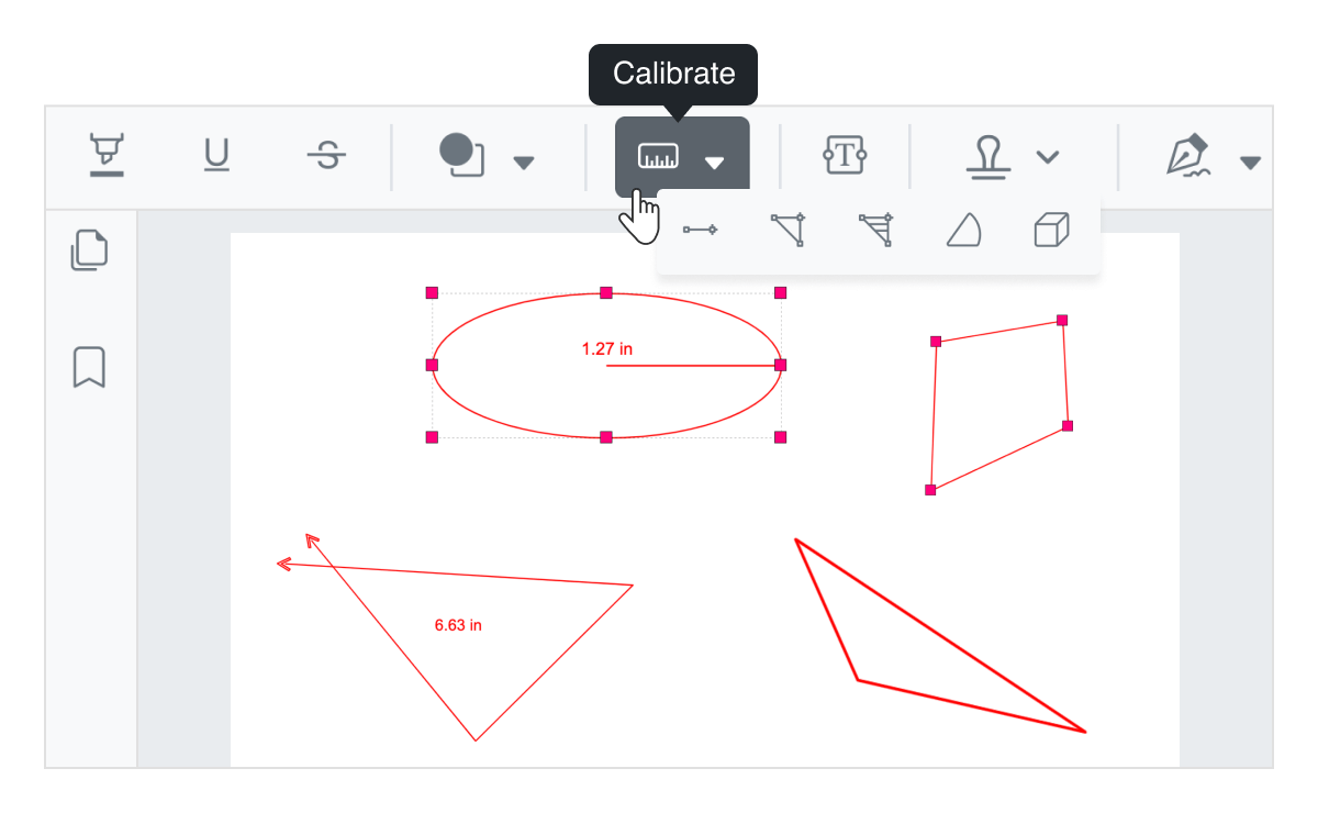 Angular PDF Viewer calibrate - measuring tools.