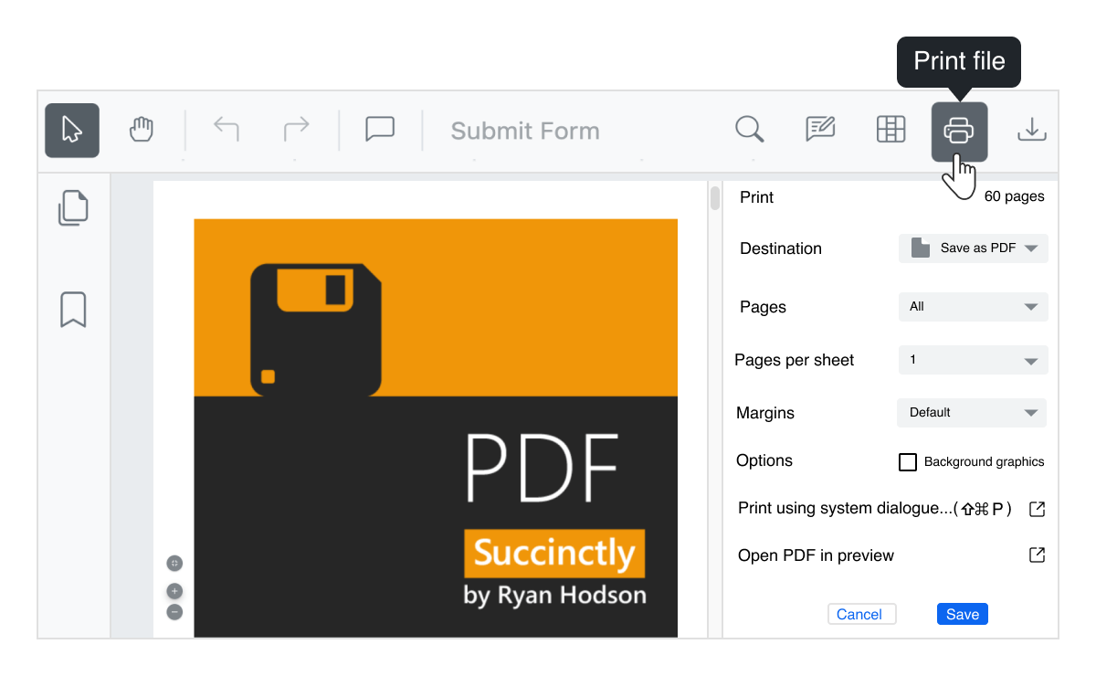Printing PDFs in Angular PDF Viewer.
