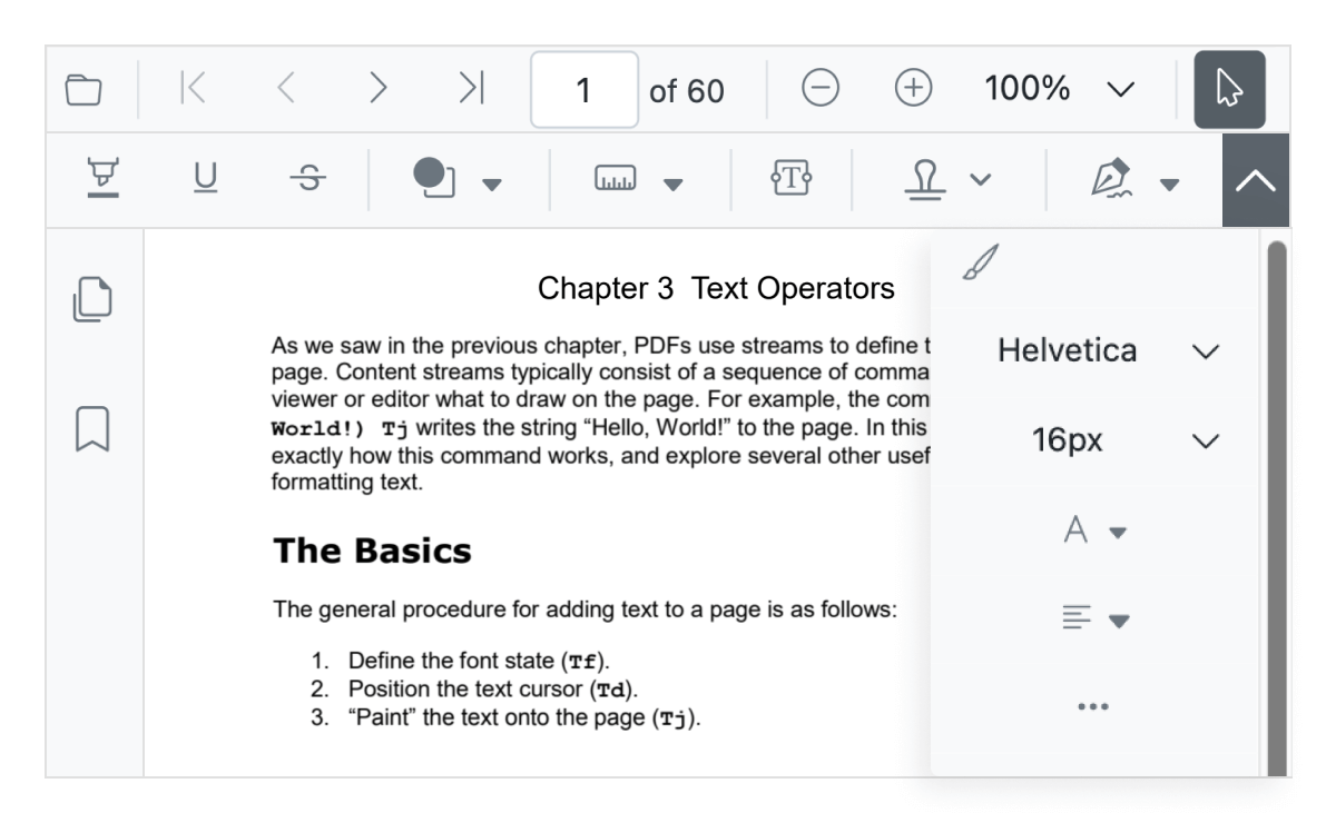 Built-in toolbar in Angular PDF Viewer.