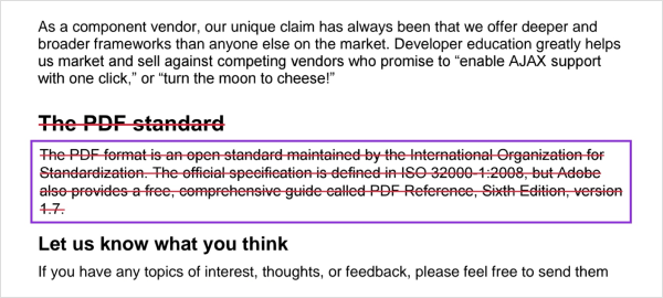 Flutter PDF Viewer text markup strikethrough.