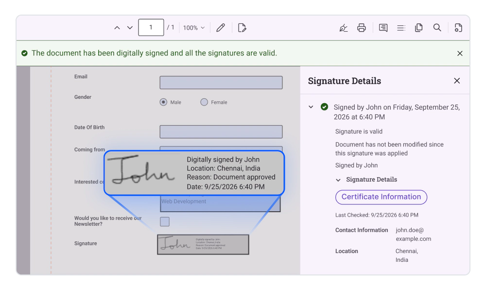 PDF Digital Signatures in .NET MAUI PDF Viewer.