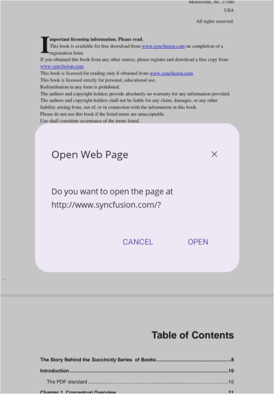 Hyperlink navigation in .NET MAUI PDF Viewer.