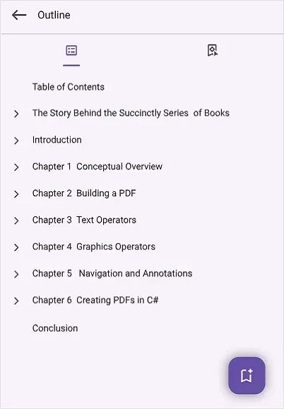 Document outline in .NET MAUI PDF Viewer.