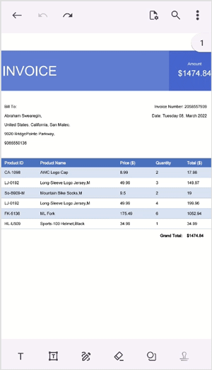 Electronic signatures in .NET MAUI PDF Viewer.