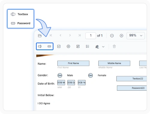 Text and password form fields