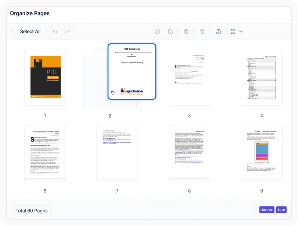 Rearrange pages in React PDF Viewer