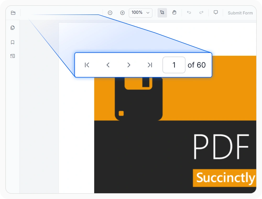 React PDF Viewer page navigation controls