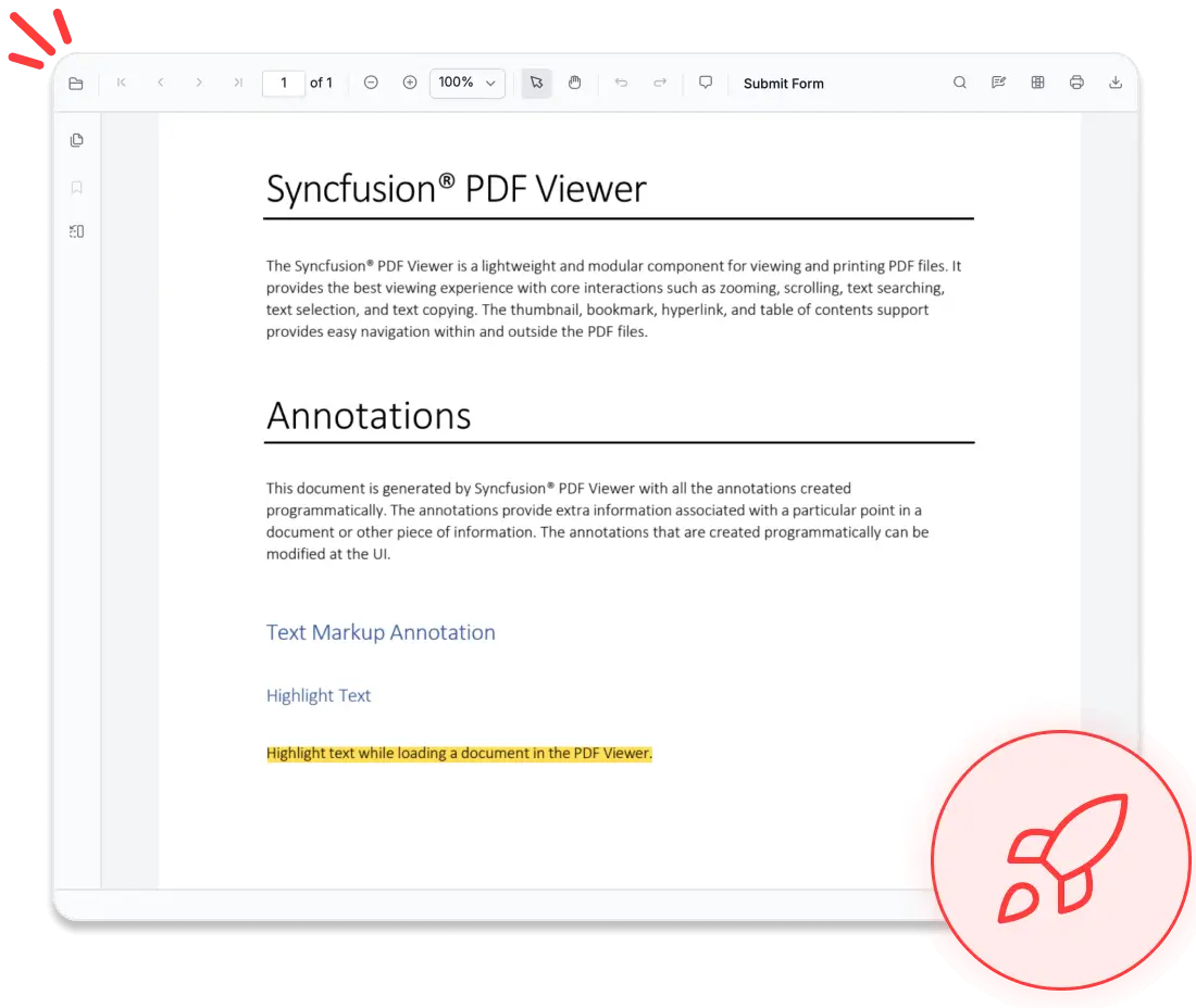 Optimized large documents in React PDF Viewer.