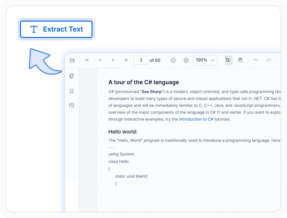 Extract text from PDF pages