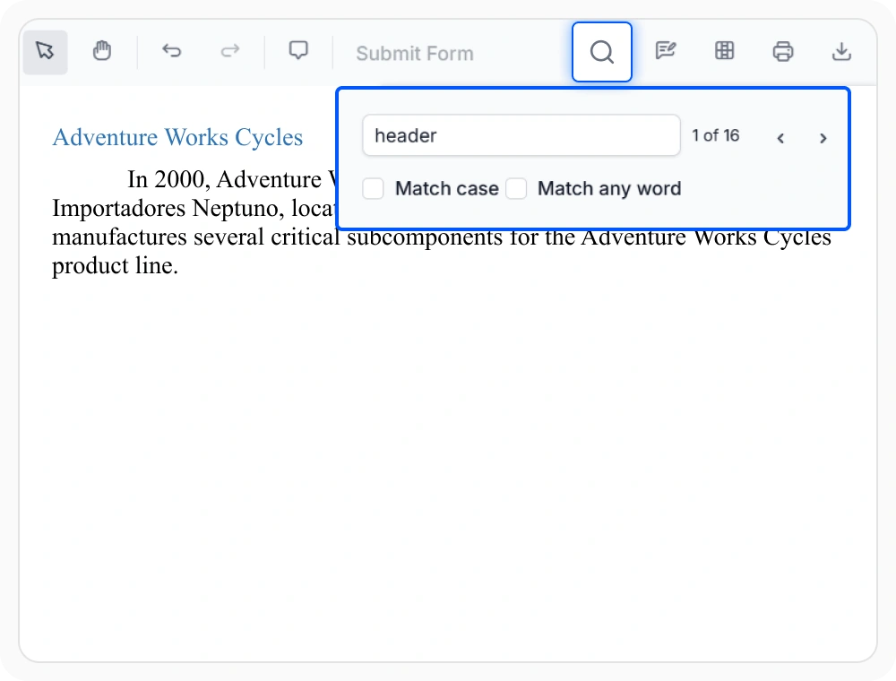 Keyword search in React PDF Viewer
