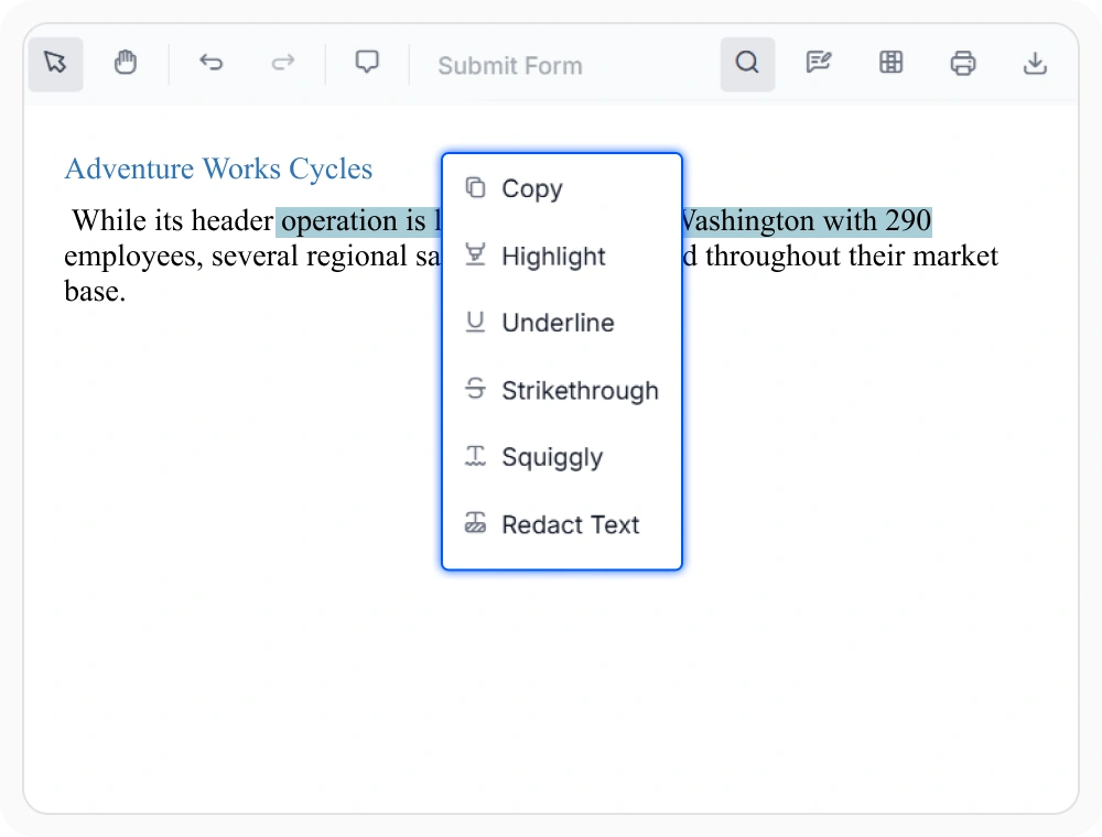 Text selection and copy in React PDF Viewer