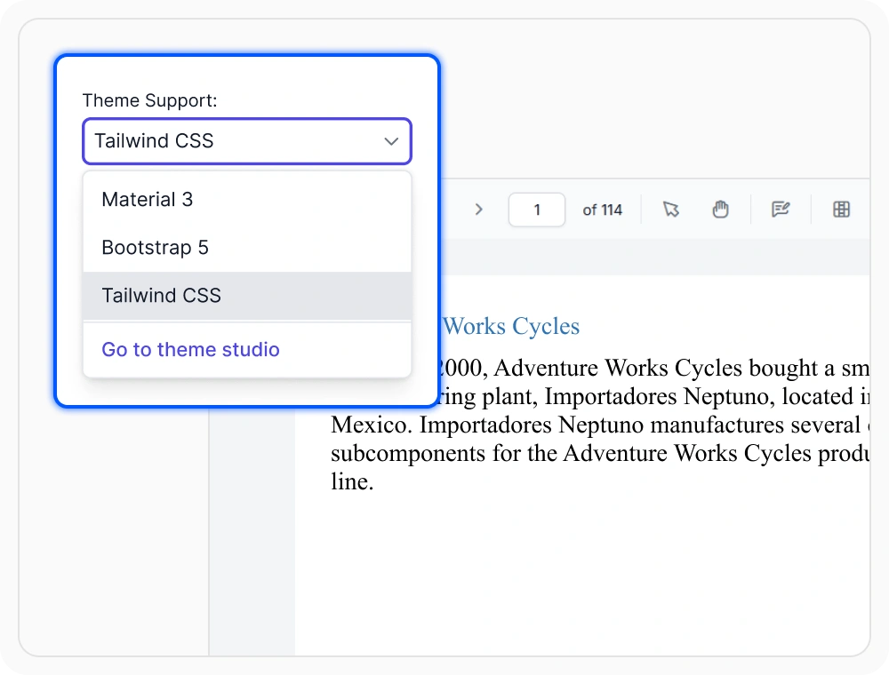 React PDF Viewer theming