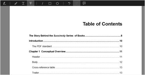 Table of contents navigation