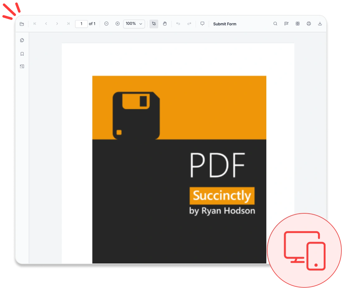 Responsive PDF viewing.