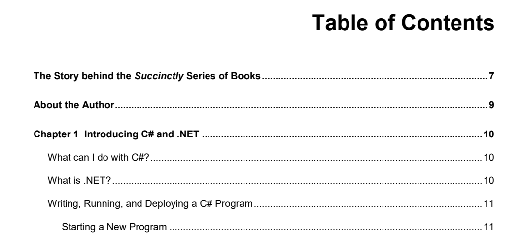 WinForms PDF Viewer Table of contents navigation