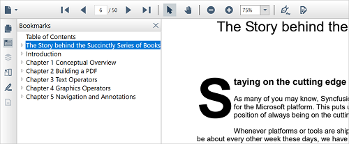 WPF PDF Viewer bookmark navigation.